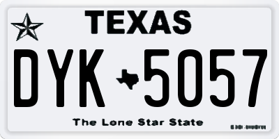 TX license plate DYK5057
