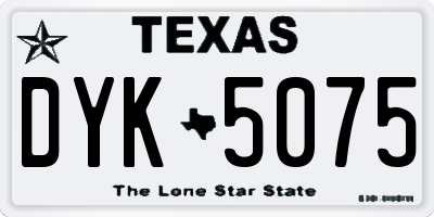 TX license plate DYK5075