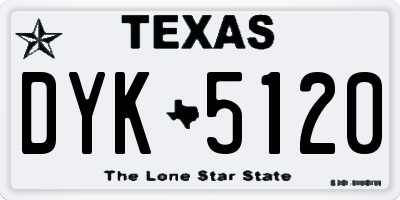 TX license plate DYK5120