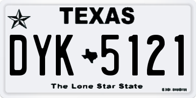 TX license plate DYK5121