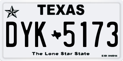 TX license plate DYK5173