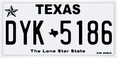 TX license plate DYK5186