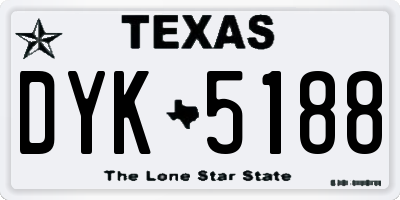 TX license plate DYK5188