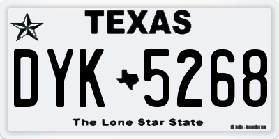 TX license plate DYK5268