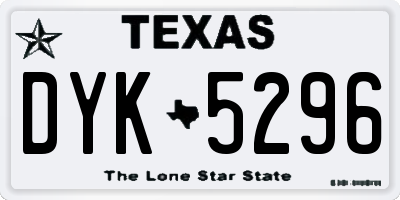 TX license plate DYK5296