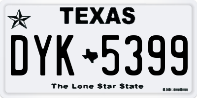 TX license plate DYK5399
