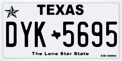 TX license plate DYK5695