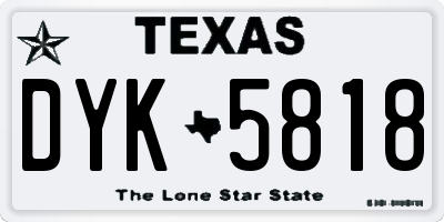 TX license plate DYK5818