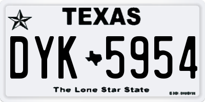 TX license plate DYK5954