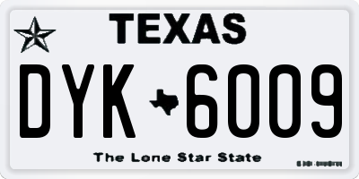 TX license plate DYK6009