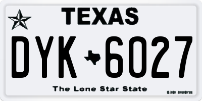 TX license plate DYK6027