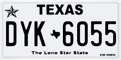 TX license plate DYK6055