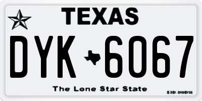 TX license plate DYK6067
