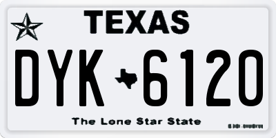TX license plate DYK6120