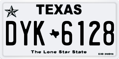 TX license plate DYK6128