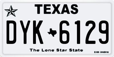 TX license plate DYK6129