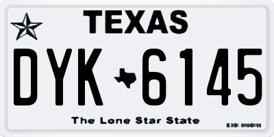 TX license plate DYK6145