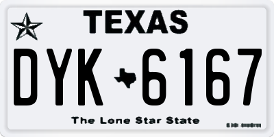 TX license plate DYK6167