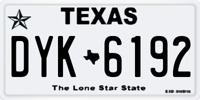TX license plate DYK6192
