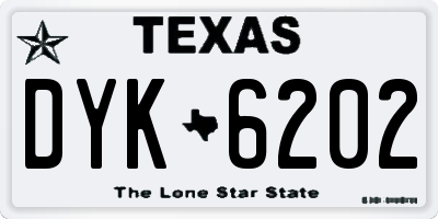 TX license plate DYK6202