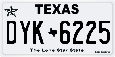 TX license plate DYK6225
