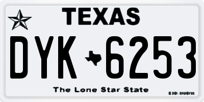 TX license plate DYK6253