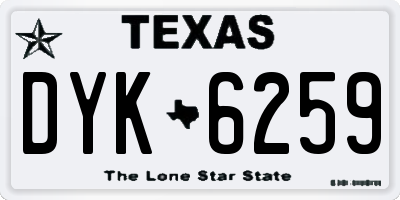 TX license plate DYK6259