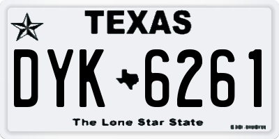 TX license plate DYK6261