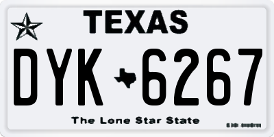TX license plate DYK6267