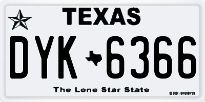 TX license plate DYK6366