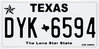 TX license plate DYK6594