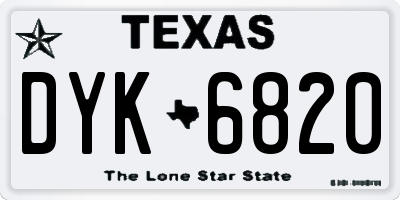 TX license plate DYK6820