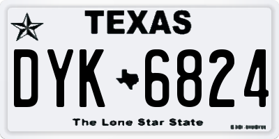 TX license plate DYK6824