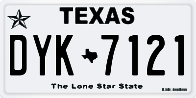 TX license plate DYK7121