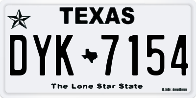 TX license plate DYK7154