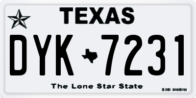 TX license plate DYK7231