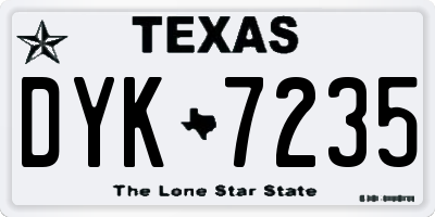 TX license plate DYK7235