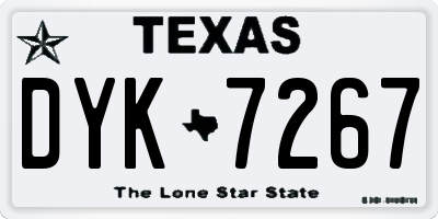 TX license plate DYK7267