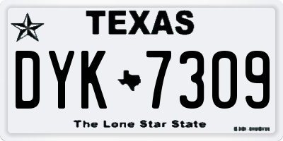 TX license plate DYK7309
