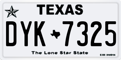 TX license plate DYK7325