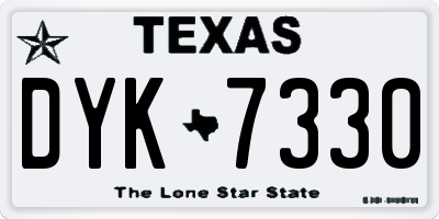 TX license plate DYK7330