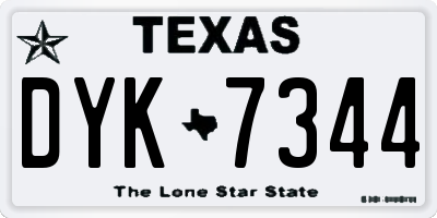 TX license plate DYK7344