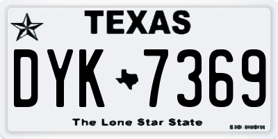 TX license plate DYK7369