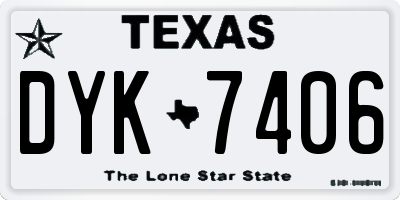 TX license plate DYK7406