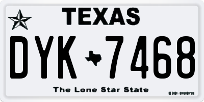 TX license plate DYK7468