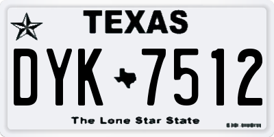 TX license plate DYK7512