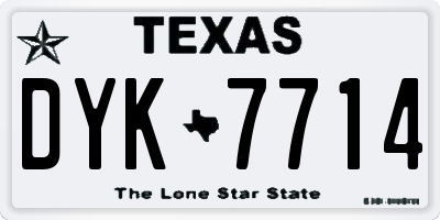 TX license plate DYK7714