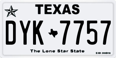 TX license plate DYK7757