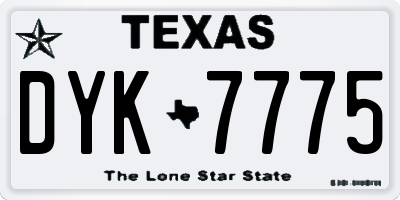 TX license plate DYK7775