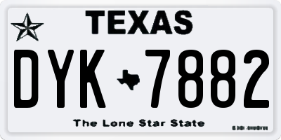 TX license plate DYK7882